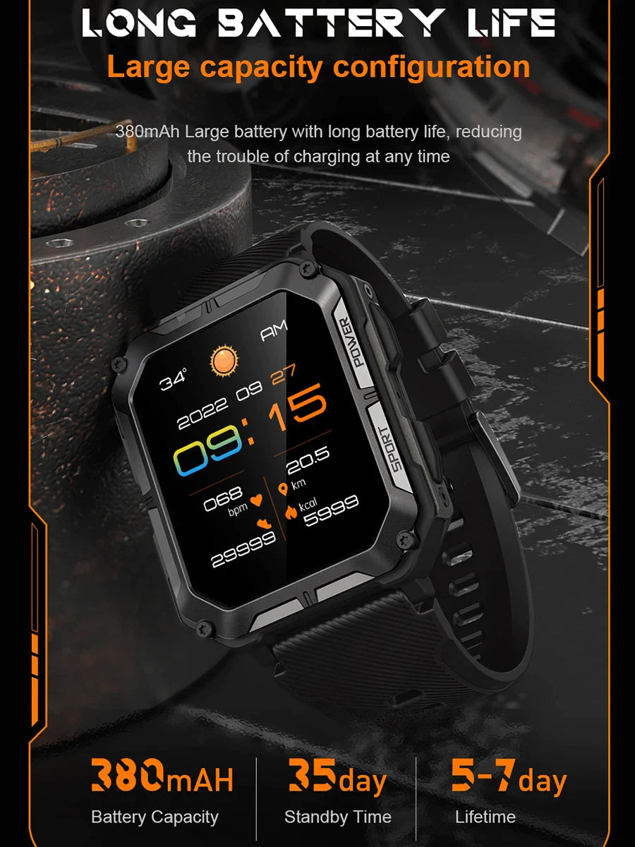 LEMFO C20Pro Smart Watch Men Sport Smartwatch - Orange_4