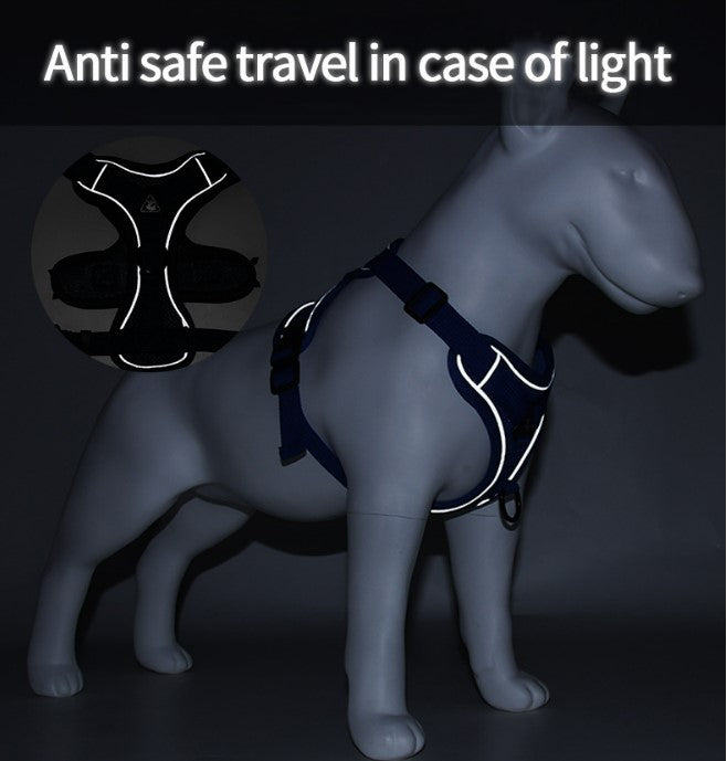 Pet Leash Reflective Breathable Dog Harness Vest Style - Coffee_5