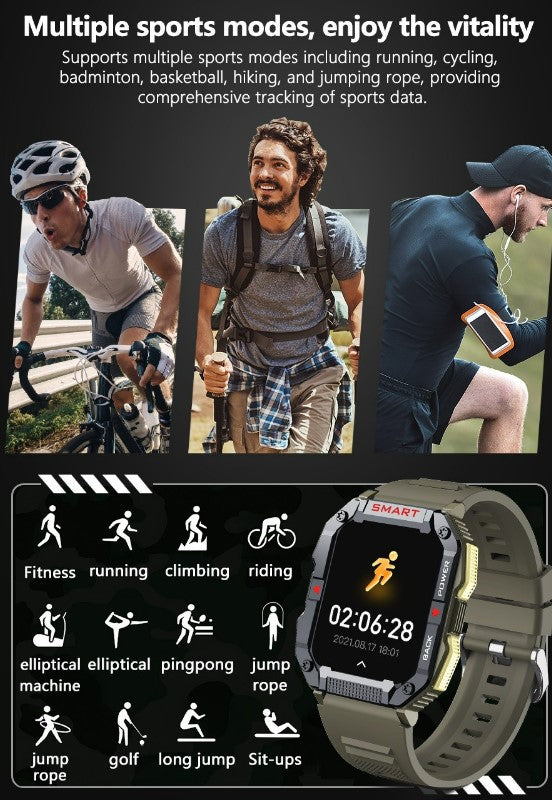 YK01 Smart Watch for Outdoor Sports - Black_1