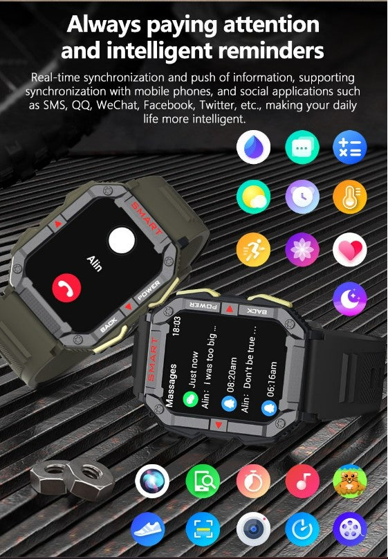 YK01 Smart Watch for Outdoor Sports - Black_3