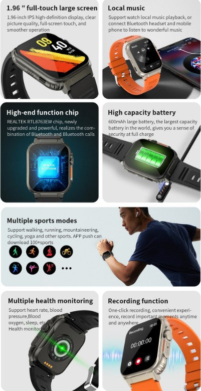 A70 Smart Watch  for Men/Women - Black_2