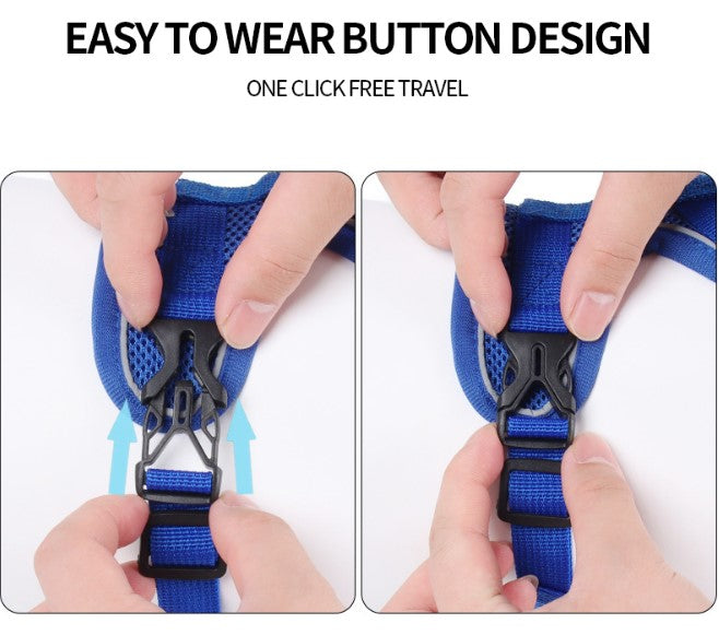 Pet Leash Reflective Breathable Dog Harness Vest Style -  Rose Red_3