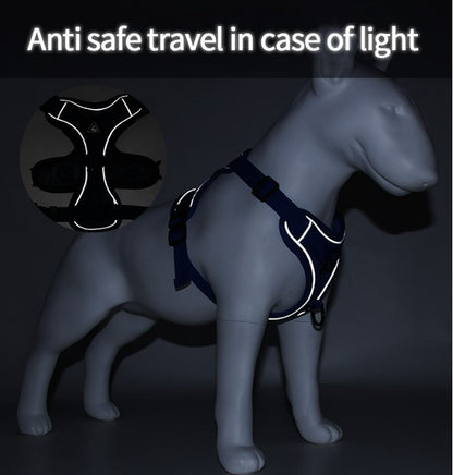 Pet Leash Reflective Breathable Dog Harness Vest Style -  Rose Red_5